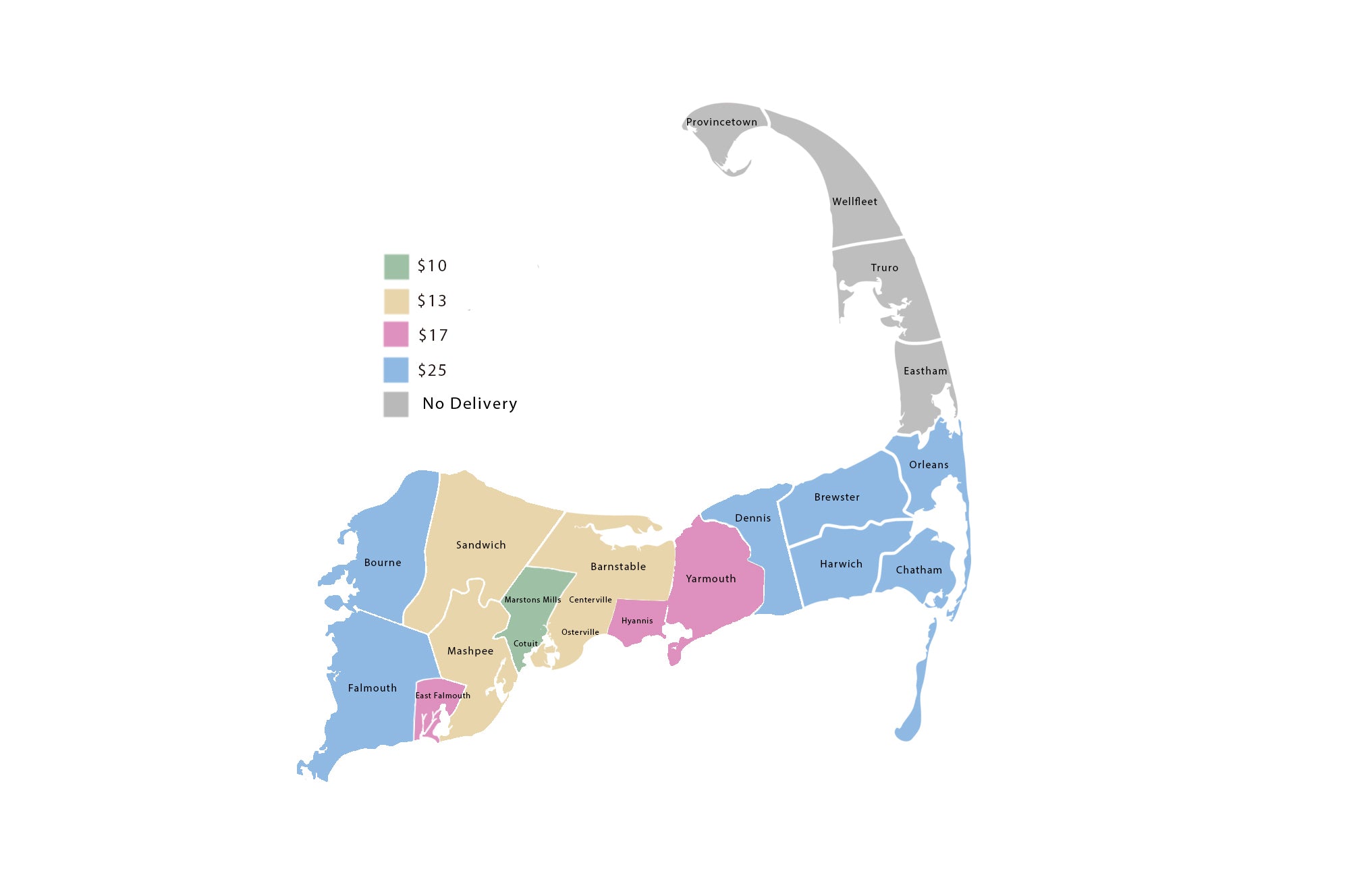 Cape Cod flower delivery rates by Floral Esthetics
