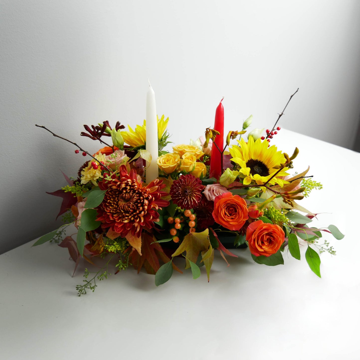 THANKSGIVING CENTERPIECE with candle